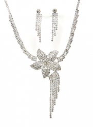 Shooting Star New Jewelry Set - Bridal Formal Prom: Silver with Imported Crystal / Rhinestone