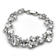 Cubic Zirconia Cluster Bridal Bracelet, Wedding Jewelry for Brides 1276