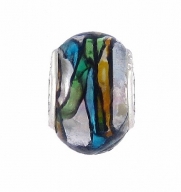 Pandora Style Charm Bead (Z118) Murano Style Glass (14mm x 10mm) (fits Troll too) ~ Solid Single Core Design
