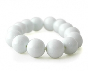 Solid White Pearl Stretch Bracelet - Bridal Jewelry