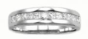 White Gold Plated Sterling Silver Princess Cut Diamond Cz Wedding Ring Band (10)