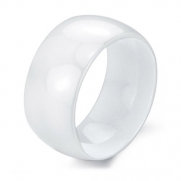 10.5mm Classic Dome Comfort Fit White Ceramic Ring Anniversary/engagement/wedding Bands
