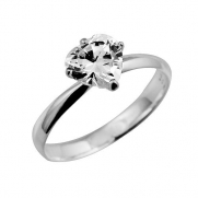 925 Sterling Silver Clear Cz Heart Solitaire Prong Set Engagement/wedding Ring; Comes with Free Gift Box (4)