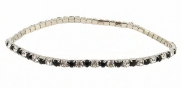 Anklet - Crystal Stretch ~ Black and Clear (FB214)
