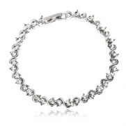 Arinna Circle Wedding Chain Bracelet 18K White Gold Gp Swarovski Clear Crystal