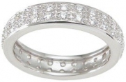 Designer Style Sterling Silver Wedding Band Eternity Anniversary Ring Size 8 (Sizes 5-9 Available)