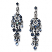 Large Blue Rhinestone Dangle Chandelier Earrings for Evening, Cocktails, Bridesmaids and All Speical Occasions 1243 B