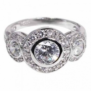 Sterling Silver Designer Inspired Antique Wedding Ring By GemGem Jewelry-Size 7