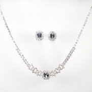 Thrilling New Jewelry Set - Bridal Formal Prom: Silver with Imported Crystal / Rhinestone