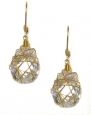 Nina Nguyen 14k Gold Filled Wire Wrapped Faceted Teardrop Fianit Cubic Zirconia Dangle Earrings in Crystal Clear