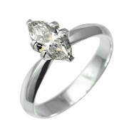 925 Sterling Silver Clear Cz Marquise Solitaire Prong Set Engagement/wedding Ring; Comes with Free Box (9)