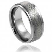 Tungsten Carbide 8MM Wedding Band Ring With Laser Etched Celtic Knot Design (7)