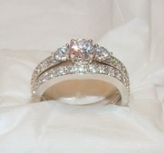 Edwin Earls Sterling Silver Cubic Zirconia Cz Engagement Wedding Ring Set (9)