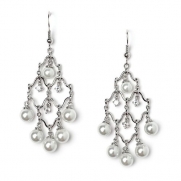 USABride Pearl Bridal Chandelier Earrings 1517