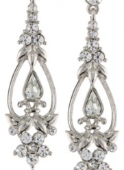 1928 Jewelry Bridal Crystal Silver-Tone Crystal Drop Earrings