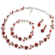 USABride Red Floral Vine 3-Piece Jewelry Set 1556 R