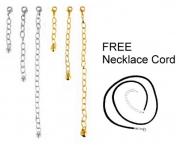Necklace Bracelet Extender Set - 1, 2 & 4 - Gold & Silver Tone ~ 6 Pcs in Total + FREE 16 Black Silk / Satin Cord