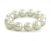 Champagne Pearl Stretch Bracelet with Small Beads - Cream Bridal Jewelry