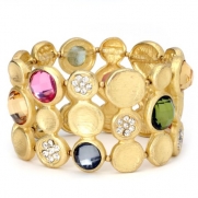 USABride Multi-colored Gold Bridal Sretch Bracelet 1381-ML