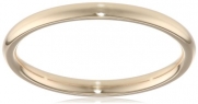 14K Yellow Gold 2mm Comfort Fit Wedding Band, Size 5