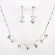 Spellbinding Shine - New Jewelry Set - Bridal or Prom: Silver with Imported Crystal / Rhinestone