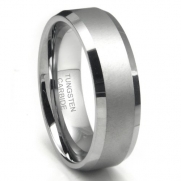 8MM Tungsten Carbide Men's Ring in Comfort Fit and Matte Finish Sz 9.0