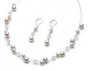 USABride Ivory Simulated Pearl Illusion Bridal Jewelry Set 564 IV