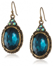 1928 Jewelry Victorian Peacock Turquoise Colored Gem Earrings