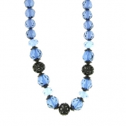 1928 Jewelry Blue Bayou Jet Montana Beaded Adjustable Necklace, 16