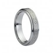 5mm Men's or Ladies Tungsten Carbide Ring Wedding Band with Laser Engraved Celtic Knot Design Size 5