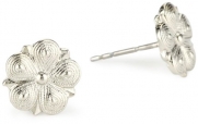 1928 Jewelry Vintage-Inspired Silver Star Flower Stud Earrings