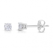 1/4 CT Diamond Stud Earrings 14k White Gold (I1-I2 Clarity)