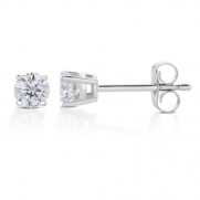 1/3 CT Diamond Stud Earrings 14k White Gold (I1-I2 Clarity)