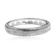 Arinna 18K White Gp Petal Hollow 3 Inch Wedding Engagement Bracelet Swarovski Crystal