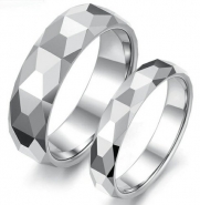 3Aries Fashion Silver Tungsten Carbide Wedding Shining Women Couple Ring Size 5