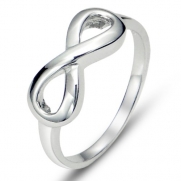 925 Sterling Silver Infinity Symbol Wedding Band Ring, Nickel Free Sz 4