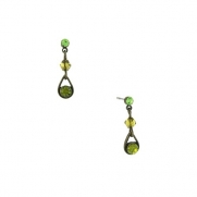 1928 Jewelry Green Teardrop Dangle Earrings