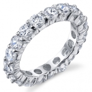 3.50MM Sterling Silver 925 Eternity Ring Engagement Wedding Band Ring with Cubic Zirconia CZ Size 10