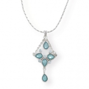 Silver & Indian Sapphire Pendant Necklace