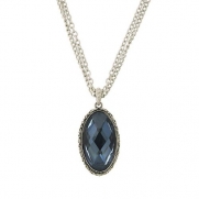 Liliana Blue Gray Jewel Reflective Pendant Necklace