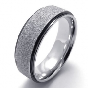 Men - Size 6 - KONOV Jewelry Classic Mens Womens Stainless Steel Love Promise Ring Couples Wedding Bands, Dark Grey Silver