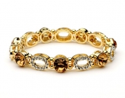 USABride Brown Rhinestone Oval Stretch Bracelet 1317 BR