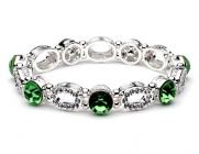 USABride Green Rhinestone Oval Stretch Bracelet 1317 GR