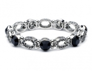 USABride Black Rhinestone Oval Stretch Bracelet 1317 BL