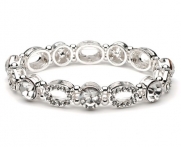 USABride Elegant Rhinestone Oval Stretch Bracelet 1317 sliver