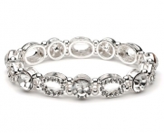 USABride Elegant Rhinestone Oval Stretch Bracelet 1317 sliver