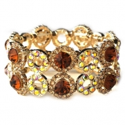 USABride Brown Rhinestone Stretch Bracelet, Special Occasion Jewelry 1307 BR