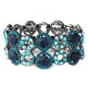 USABride Teal Rhinestone Stretch Bracelet, Special Occasion Jewelry 1307 T