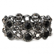 USABride Black Rhinestone Stretch Bracelet, Special Occasion Jewelry 1307 BL