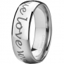 True Love Waits Tungsten Carbide Ring by CERAMIC GESTALT®. 8mm width. Celebrity Design and Comfort Fit. Size 8.5 (avail. 5 to 14) - RT8TREL85